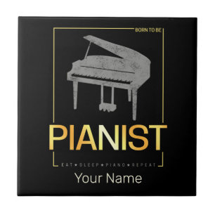 Piano Geboren als pianist Muzikant Design Tegeltje