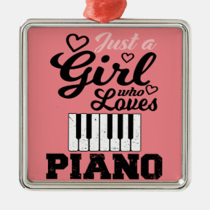 Piano Girl-kerstuitnodiging Magnet Metal Orna Metalen Ornament