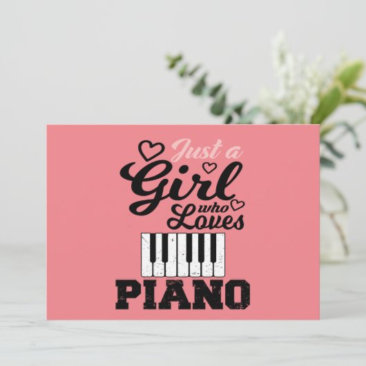 Piano Girl Noël Invitation (Debout devant)