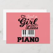 Piano Girl Noël Invitation (Devant / Derrière)