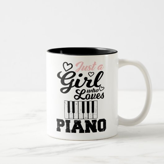 Piano Girl Tweekleurige Koffiemok (Rechts)
