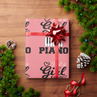 Piano Girl Wrapping Paper Cadeaupapier