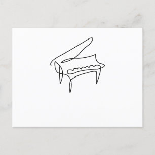 Piano Grand Piano Single Line Tekening Briefkaart