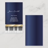 Piano Grille Or Enseignant Carte de visite bleu fo (Devant / Derrière)