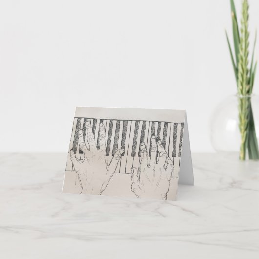 Piano Hands Sketch Greeting Card Kaart (Voorkant)