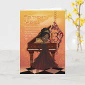Piano Happy 13e anniversaire Carte de voeux (Fleur jaune)