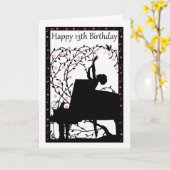 Piano Happy 13e anniversaire Carte de voeux (Fleur jaune)