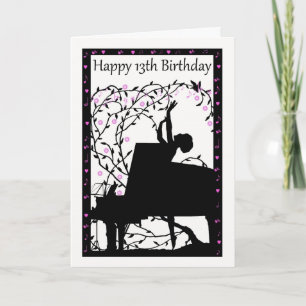 Piano Happy 13e anniversaire Carte de voeux