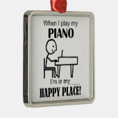 Piano Happy Place Metalen Ornament (Rechts)