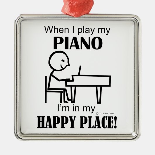 Piano Happy Place Metalen Ornament (Voorkant)