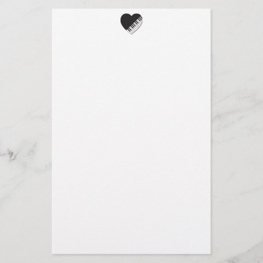 Piano Hart Stationery Briefpapier (Voorkant)