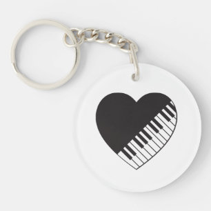 Piano Heart Acrylische Sleutelhanger