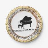 Piano-icoonontwerp Papieren Bordje (Voorkant)