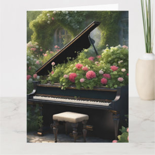 Piano in bloei- tuinschilderij kaart
