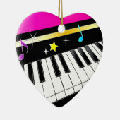 Piano in een hart keramisch ornament (Rechts)