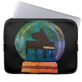 Piano in een Wereldbol Laptop Sleeve