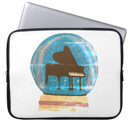 Piano in een Wereldbol van sneeuw - inpakpapier Laptop Sleeve