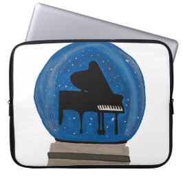 Piano in een Wereldbol van sneeuw - inpakpapier Laptop Sleeve