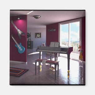 Piano in Room magnet Magneet