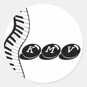 piano initialen Sticker