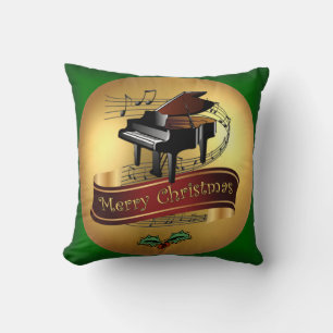 Piano ~ Kerst en Musical Scroll ~ Kussen