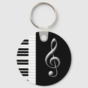Piano Key en Gclef Sleutelhanger