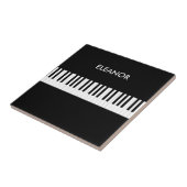 Piano Keyboard Black and White Keys Personalized Tegeltje (Zijkant)