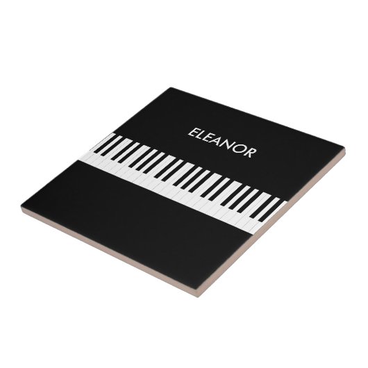 Piano Keyboard Black and White Keys Personalized Tegeltje (Zijkant)