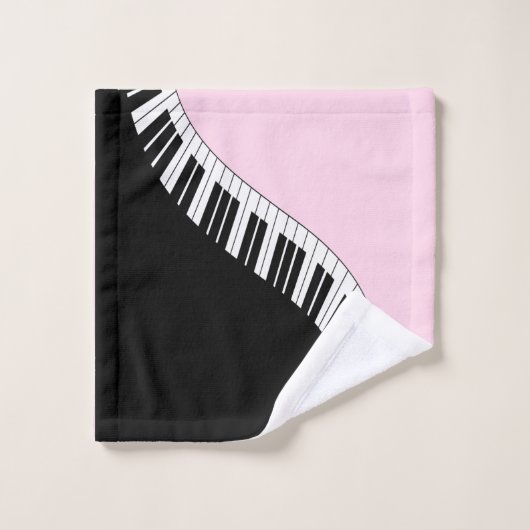 Piano Keyboard Black and White Music Design Pink (Gant de toilette)