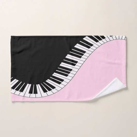 Piano Keyboard Black and White Music Design Pink (Serviette à main)