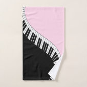Piano Keyboard Black and White Music Design Pink Bad Handdoek (Handdoek)