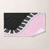 Piano Keyboard Black and White Music Design Pink Bad Handdoek (Handdoek)