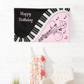 Piano Keyboard Black and White Music Design Pink Spandoek (Insitu)