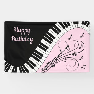 Piano Keyboard Black and White Music Design Pink Spandoek