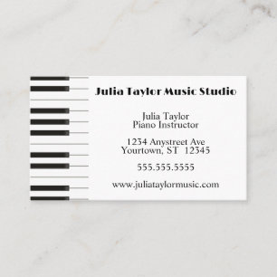 Piano Keyboard Border Music Teacher Visitekaartje