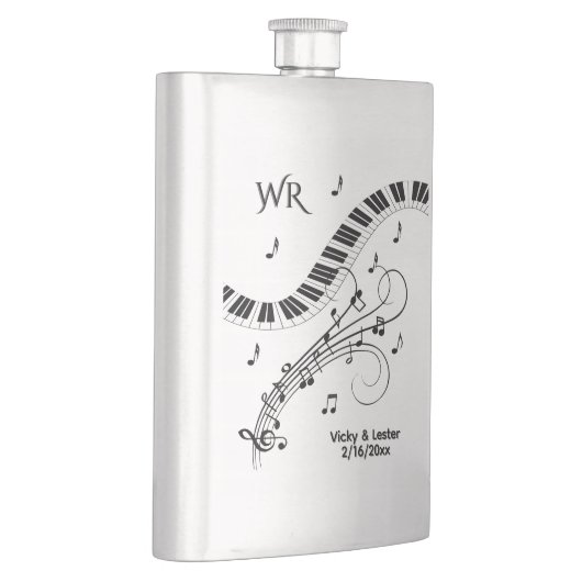 Piano Keyboard Music Design Monogram Flacon (Rechts)