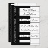 Piano Keyboard Music Faire-part de mariage (Devant / Derrière)