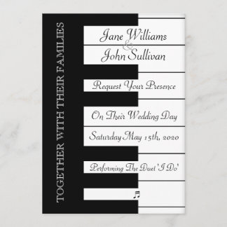 Piano Keyboard Music Faire-part de mariage