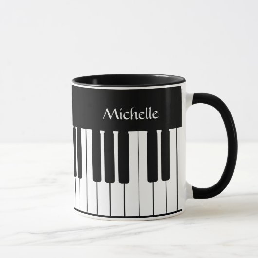 Piano Keyboard Music Personalized Mug Mok (Rechts)