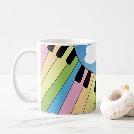 Piano Keyboard Music Sky Clouds  Koffiemok (Met donut)