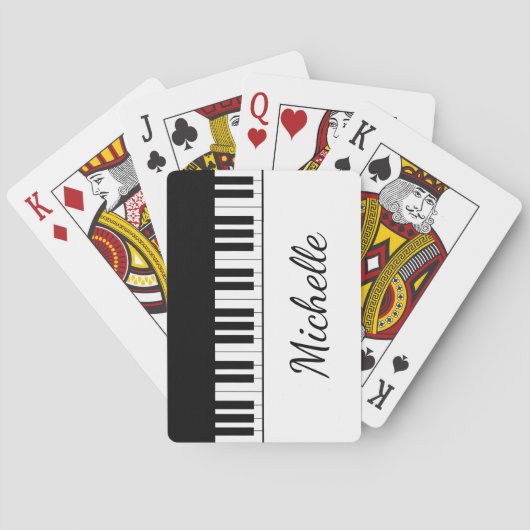 Piano Keyboard Musical Elegant Script Pokerkaarten (Achterkant)