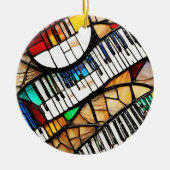 Piano Keyboard Muziekinstrument Keramisch Ornament (Voorkant)