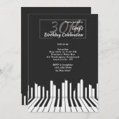 Piano Keys 2 Anniversaire Fête Invitation (Devant / Derrière)