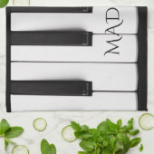 Piano Keys aangepaste naam keukenhanddoek (Gevouwen)