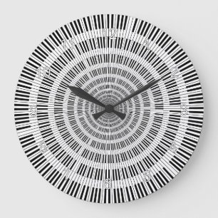 Piano Keys Black en White Grote Klok