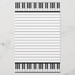 Piano Keys Black en White Pattern Briefpapier