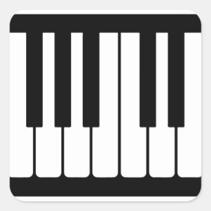 Piano Keys Black en White Pattern Vierkante Sticker