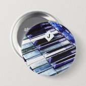 Piano Keys Blue Modern Music Lover Persoonlijk Ronde Button 7,6 Cm (Voorkant /achterkant)
