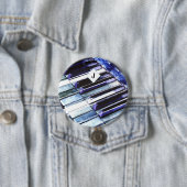 Piano Keys Blue Modern Music Lover Persoonlijk Ronde Button 7,6 Cm (In situ)