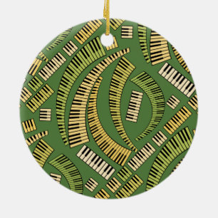 Piano Keys Curved Ceramic Ornament
